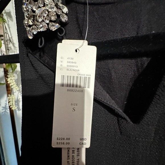 ANTHROPOLOGIE NWT Black mini dress with Embellished Collar - Picture 5 of 7